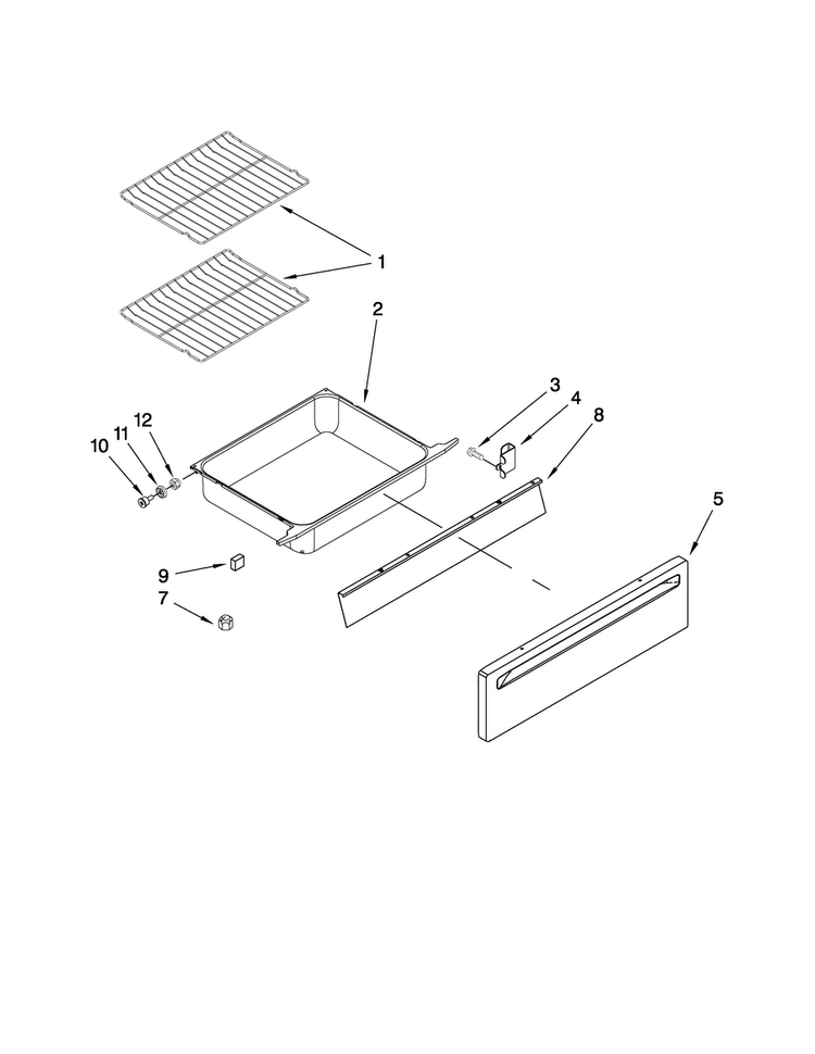 Drawer And Rack Parts Diagram and Parts List for MES5752BAB15  Maytag Range