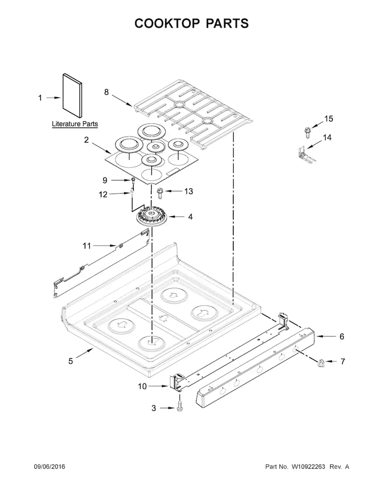 Cooktop Parts Diagram and Parts List for MGR8700DB3  Maytag Range
