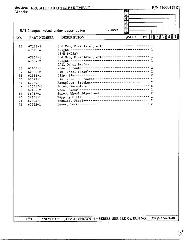 Fresh Food Compartment Page 3 Diagram and Parts List for 22714  Maytag Refrigerator