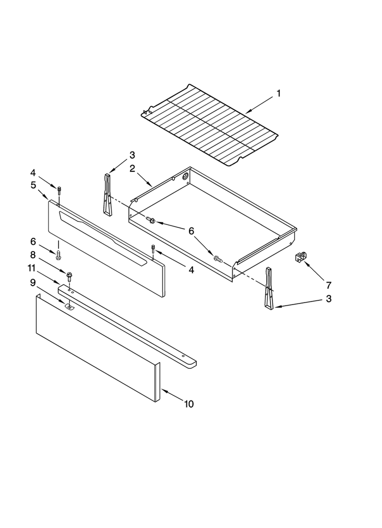 Drawer & Broiler Parts Diagram and Parts List for AER5844VAS0  Amana Range