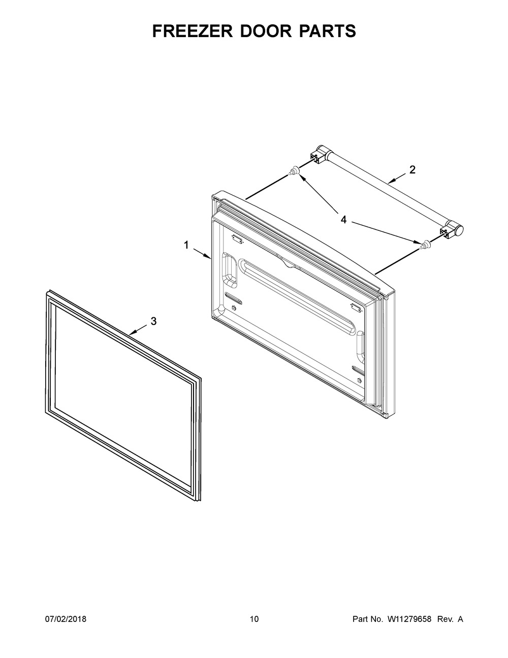 Freezer Door Parts Diagram and Parts List for MFF2558FEZ02  Maytag Refrigerator