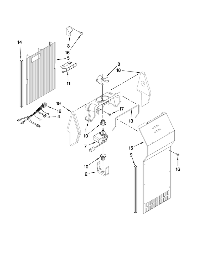 Air Flow Parts Diagram and Parts List for MSD2272VEB00  Maytag Refrigerator