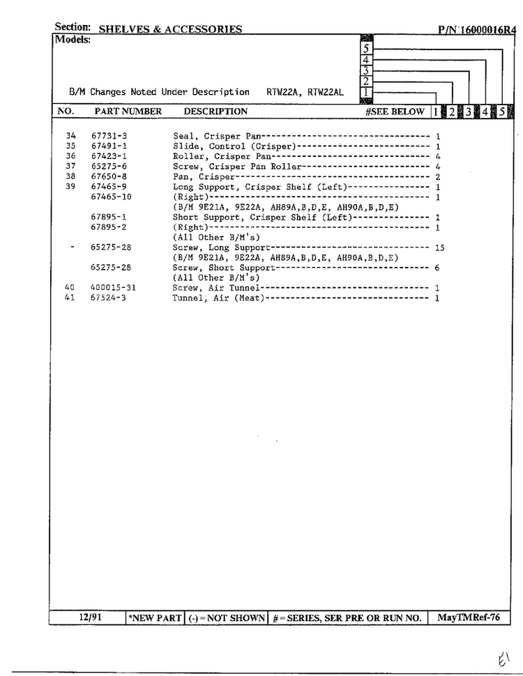 Shelves And Accessories Page 3 Diagram and Parts List for 22752  Maytag Refrigerator