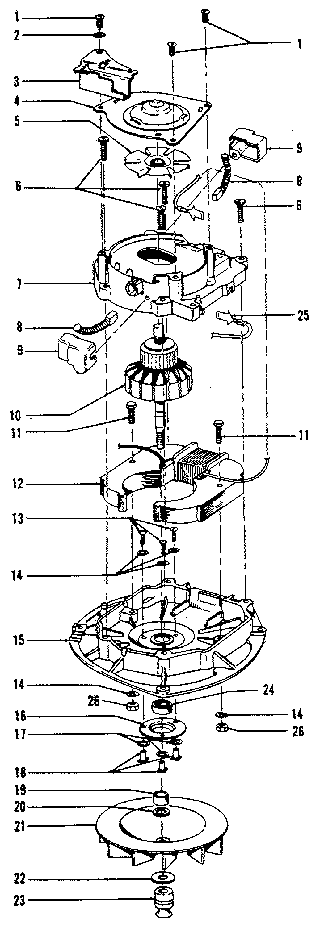 Motor Diagram and Parts List for U4729-900  Hoover Upright Vacuum