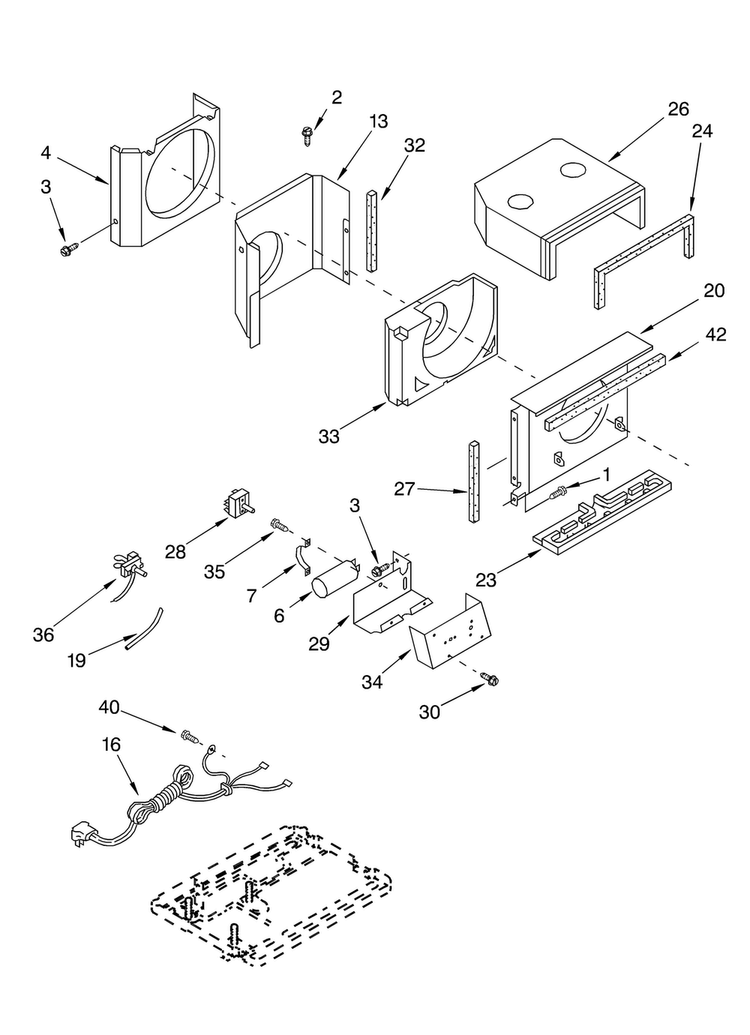 Air Flow And Control Diagram and Parts List for CA5WMVL0  Crosley Air Conditioner