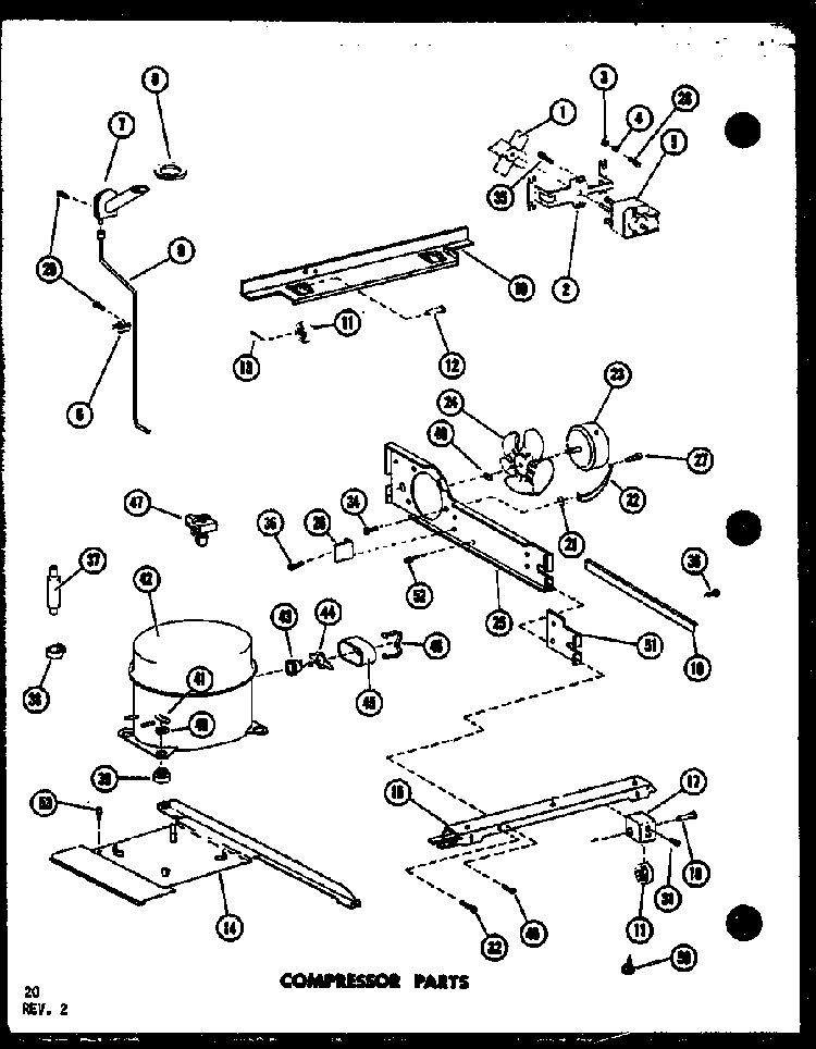 Compressor Parts Diagram and Parts List for TD523E-P75288-1W  Amana Refrigerator