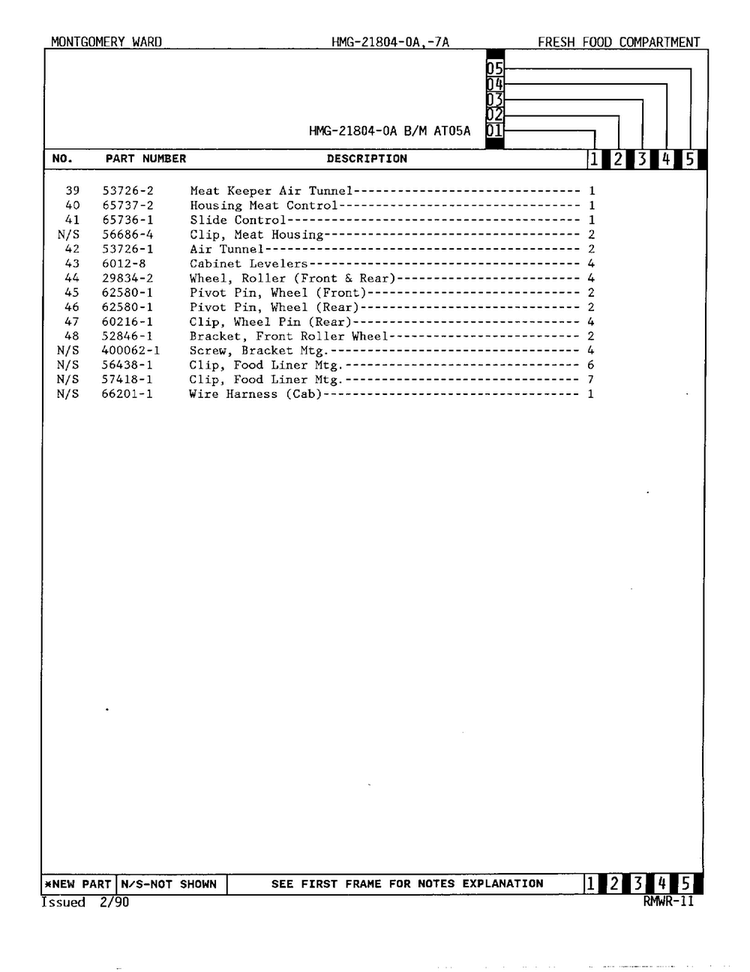 Fresh Food Compartment Page 3 Diagram and Parts List for 21804A  Admiral Refrigerator