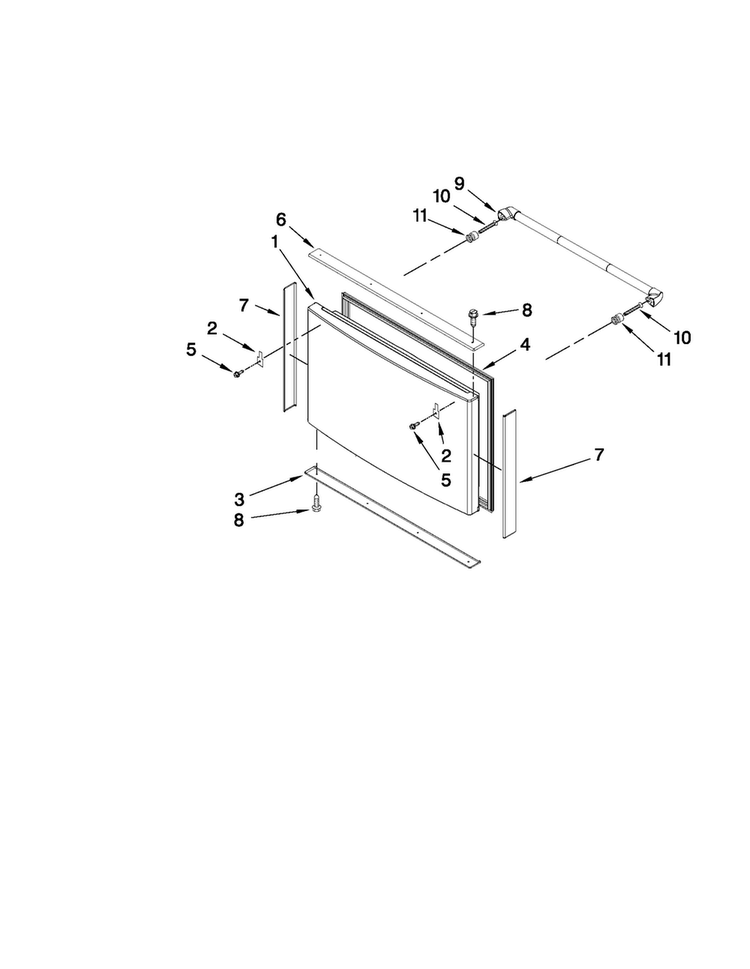 Freezer Door Parts Diagram and Parts List for JFC2089WTB7  Jenn-Air Refrigerator