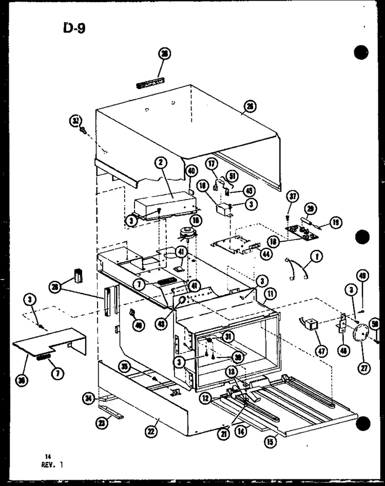 Cabinet Parts Diagram and Parts List for CRC-8-P75260-2M  Amana Microwave