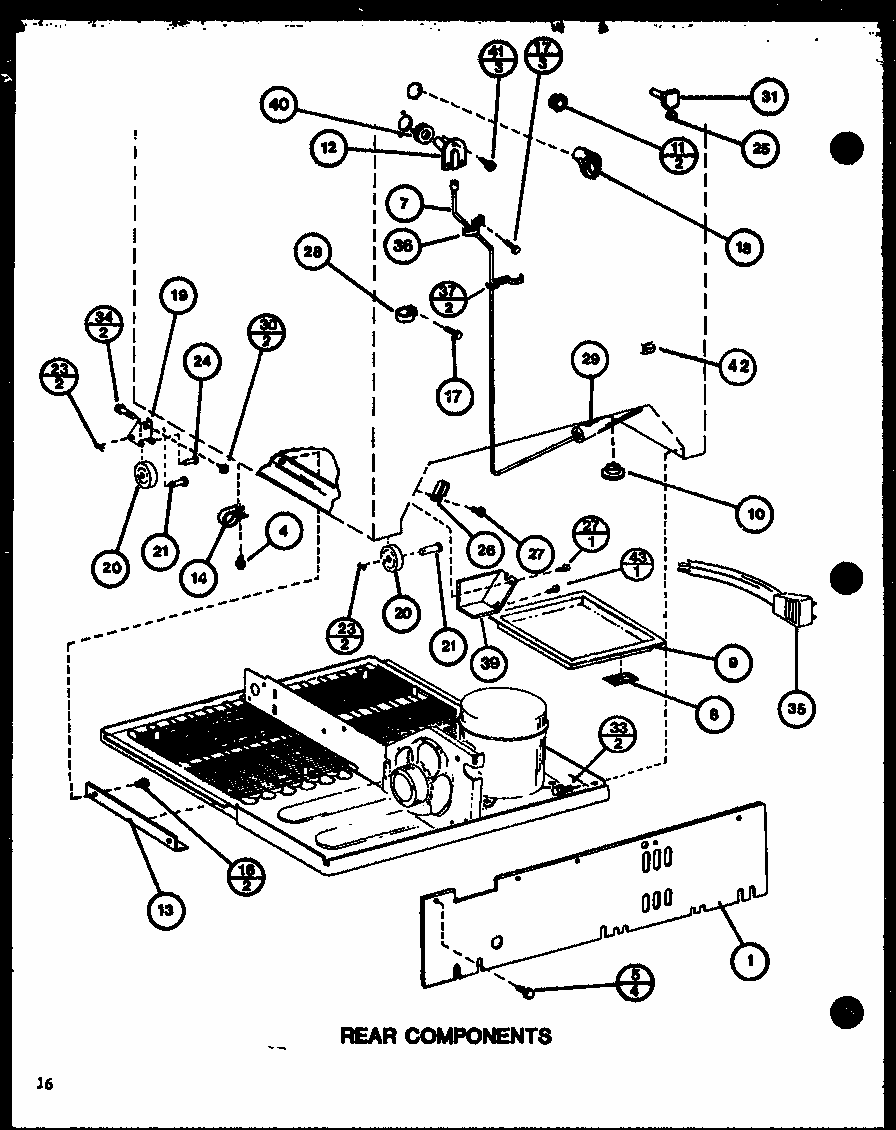 Rear Components (tli18j/p7739025w) (tl18j/p7739024w) Diagram and Parts List for TL8J-P7739024W  Amana Refrigerator