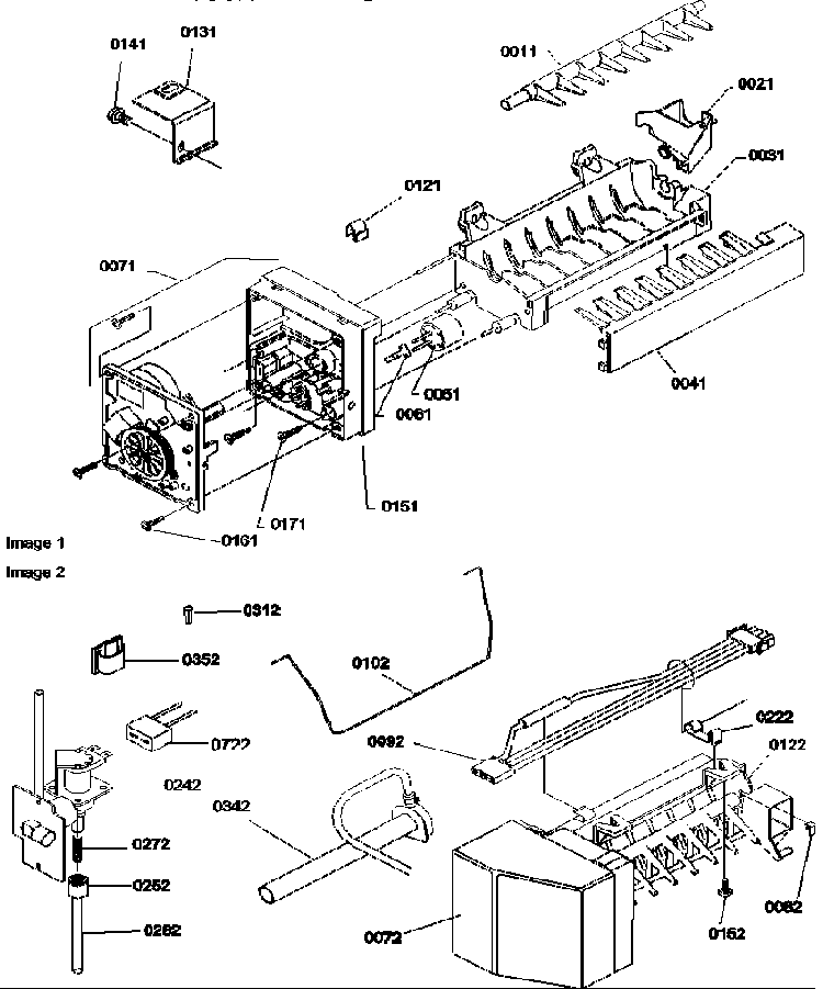 Ice Maker Assembly And Parts Diagram and Parts List for BXF19TW-P1311901WW  Amana Refrigerator