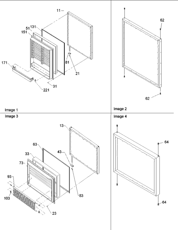 Door Assy Diagram and Parts List for BRF20V1CPSR-P1321316WS  Amana Refrigerator