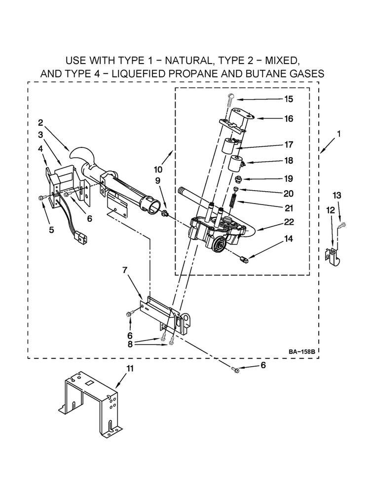 W10096909 Burner Assembly Diagram and Parts List for MDG17CSBGW1  Maytag Dryer