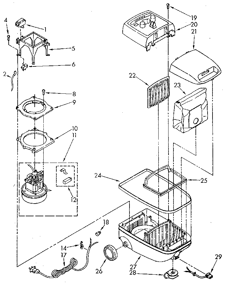 Vacuum Cleaner Diagram and Parts List for 1162104090  Kenmore Canister Vacuum