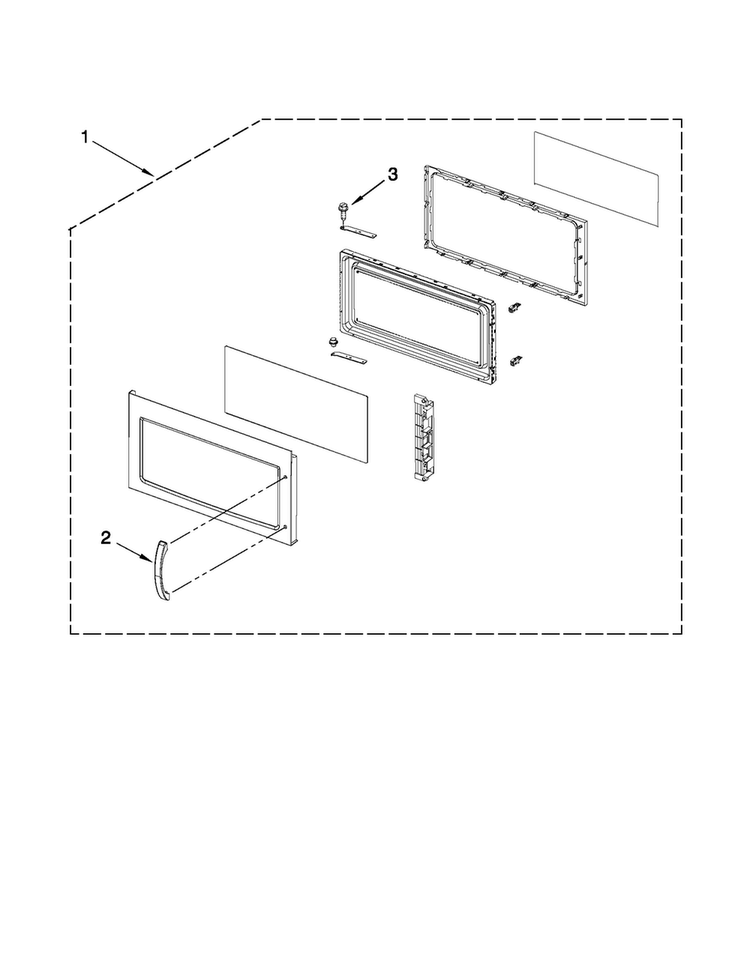 Door Parts Diagram and Parts List for YJMV8208WS0  Jenn-Air Microwave