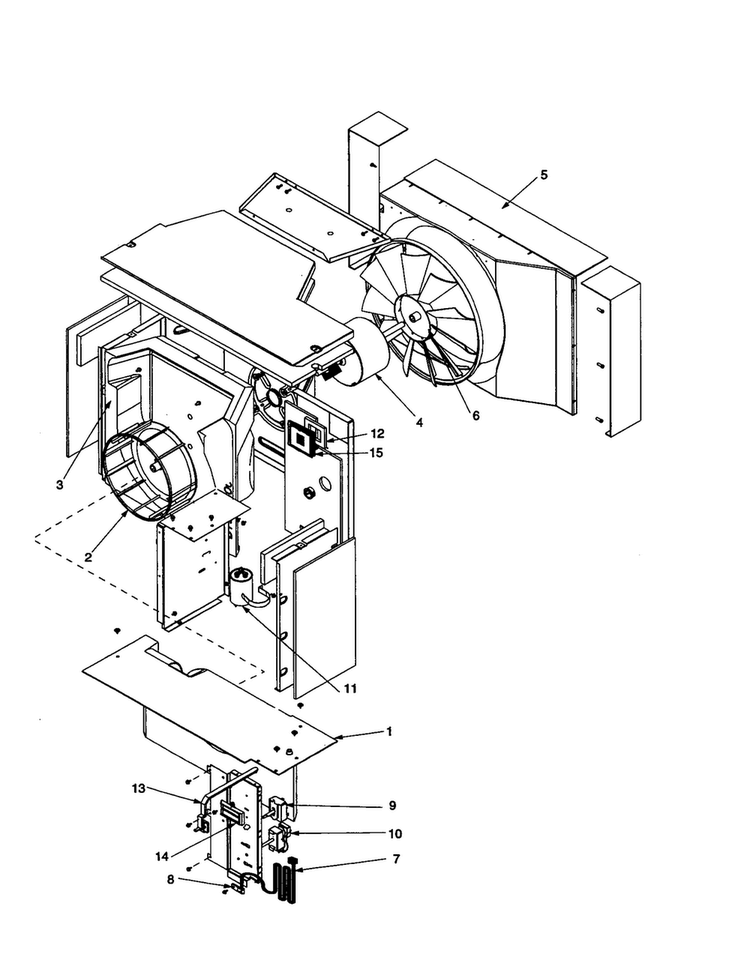 Fan And Control Assembly Diagram and Parts List for RC10010C1DR REV A Amana Air Conditioner