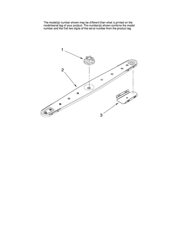 Lower Washarm Parts Diagram and Parts List for MDB6701AWB1  Maytag Dishwasher