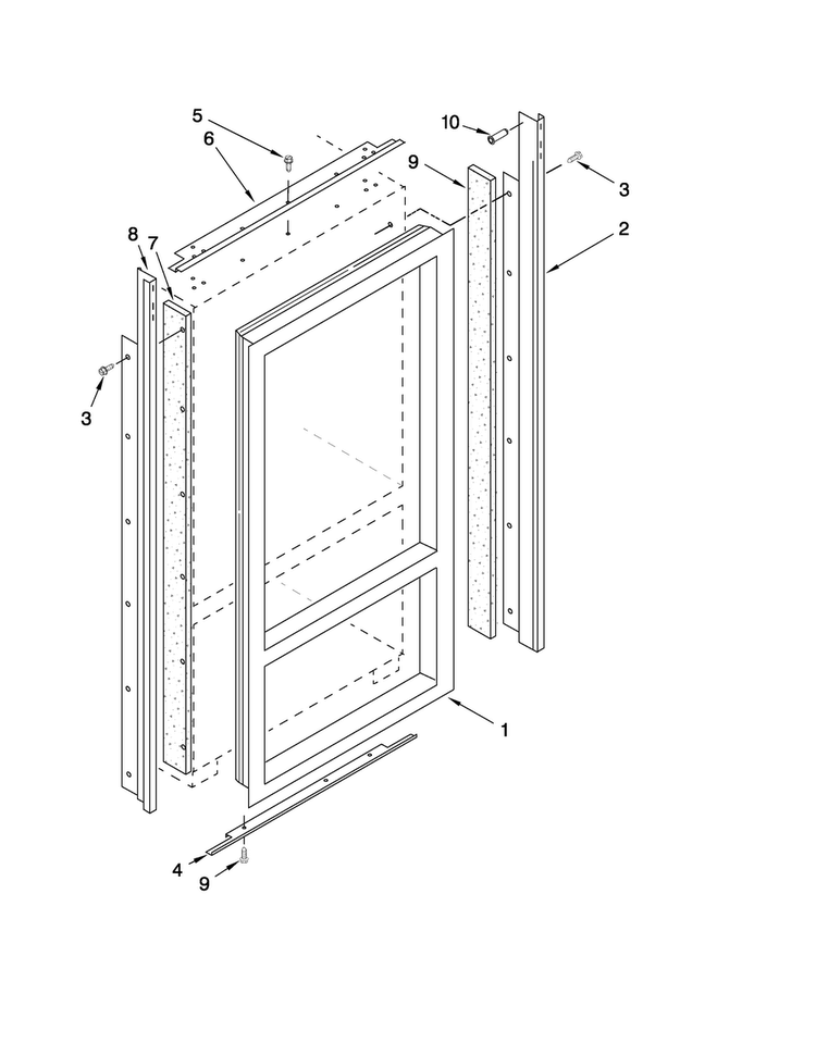 Cabinet And Breaker Trim Parts Diagram and Parts List for JB36NXFXRW00  Jenn-Air Refrigerator