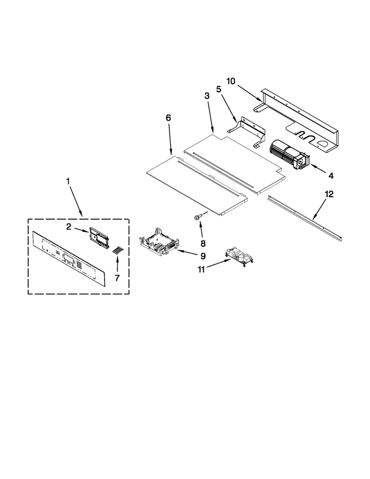 Control Panel Parts Diagram and Parts List for JMW2430WP01  Jenn-Air Microwave
