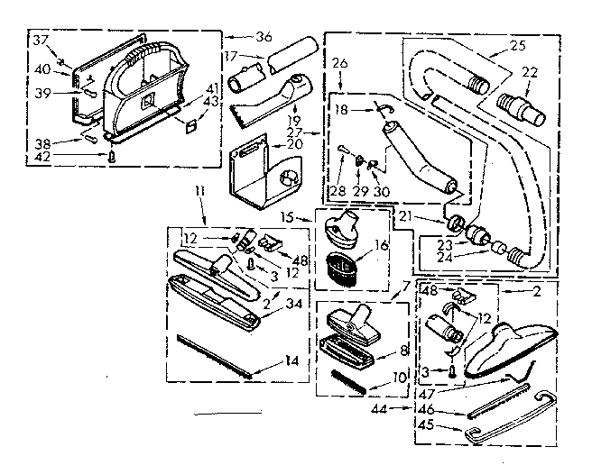 Attachment Parts Diagram and Parts List for 1164052190  Kenmore Central Vacuum