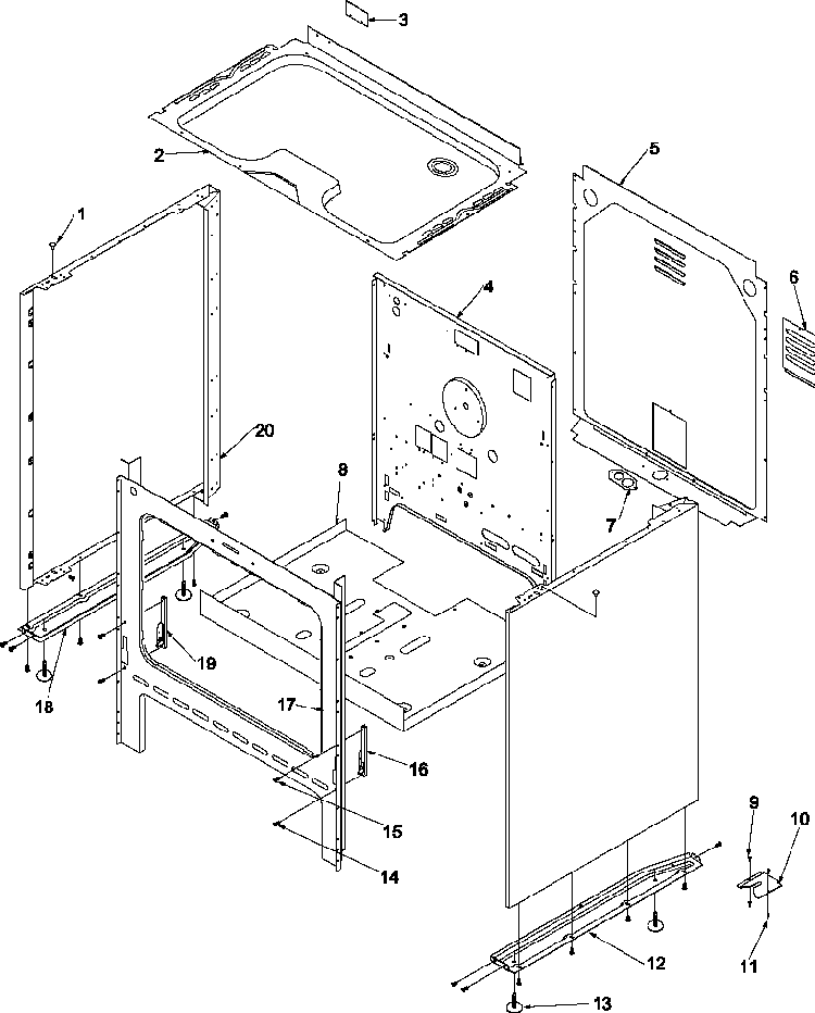Cabinet Diagram and Parts List for ARR3100NW-P1143494NW  Amana Range