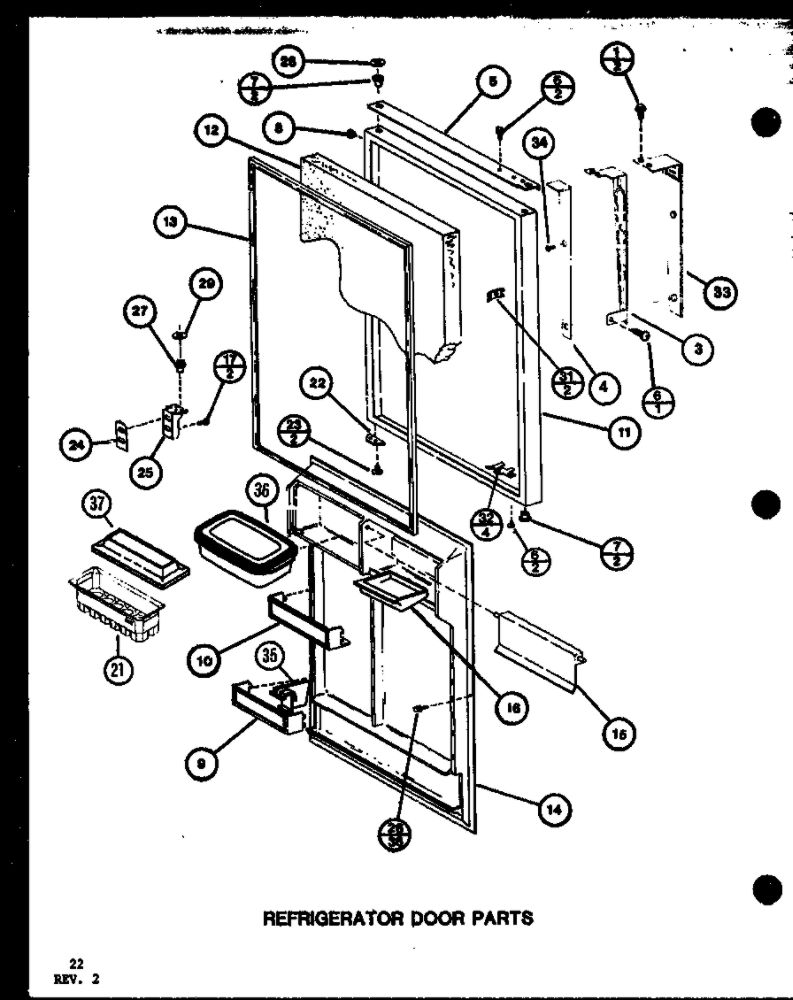 Refrigerator Door Parts 2 Diagram and Parts List for IC3K-P7621309W-TM  Amana Refrigerator