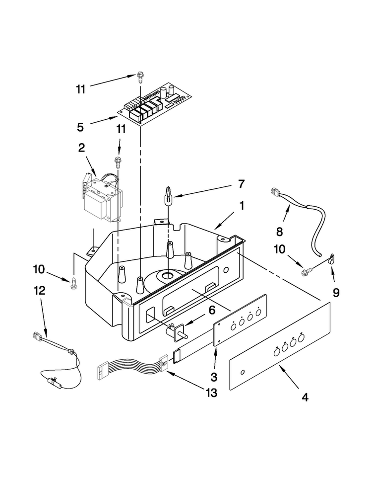 Control Panel Parts Diagram and Parts List for JIM158XXRS2  Jenn-Air Ice Maker