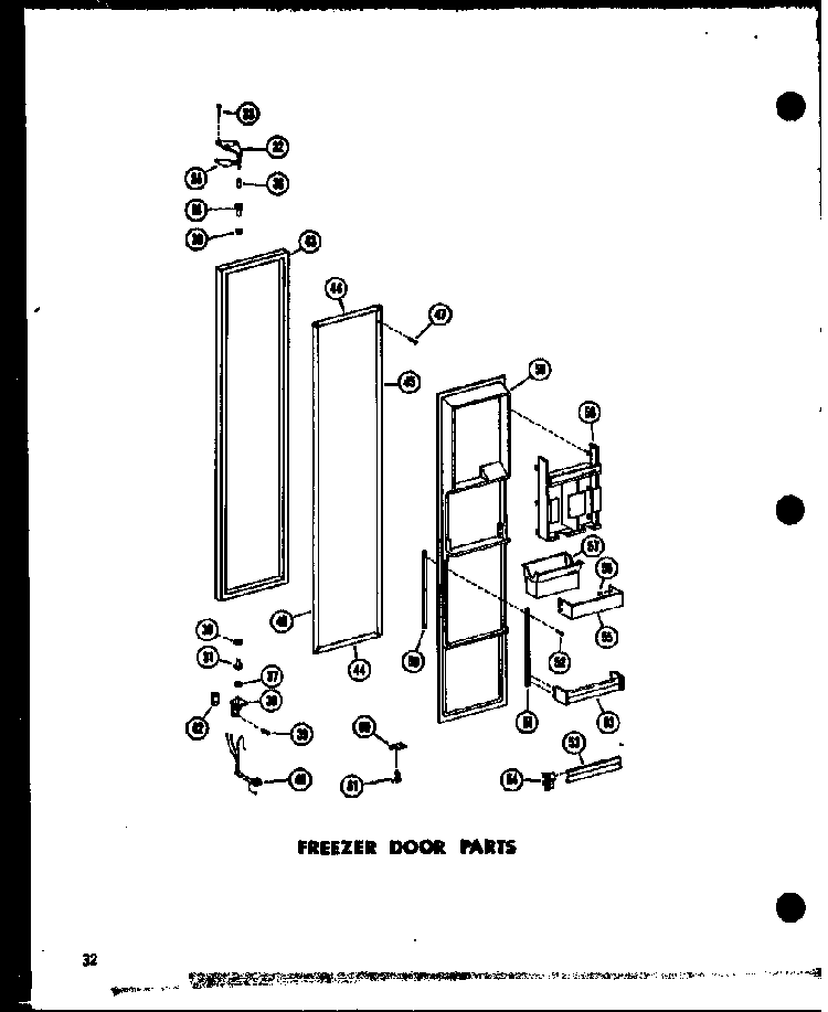 Freezer Door Parts Diagram and Parts List for SD19W-C-P60340-36WC  Amana Refrigerator