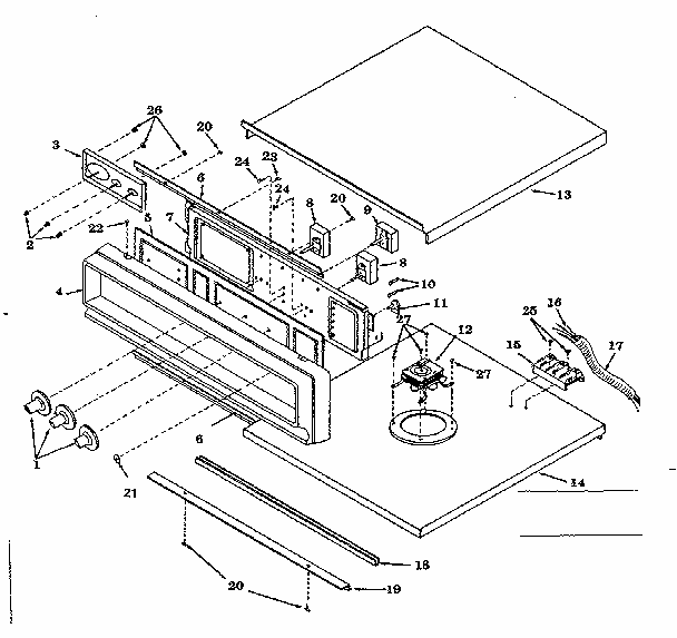 Control Section Diagram and Parts List for 8504268390  Kenmore Range