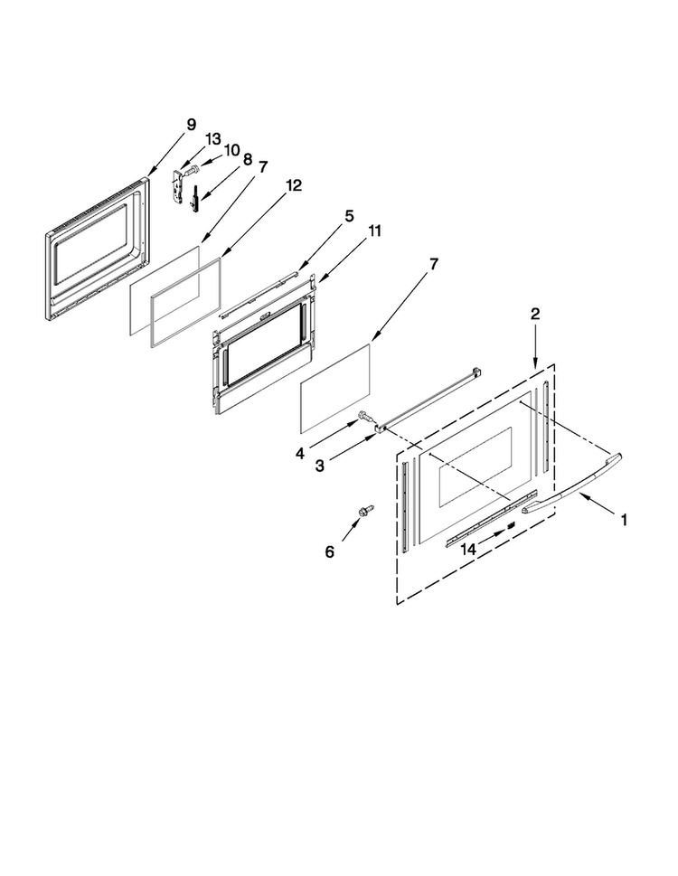 Lower Door Parts Diagram and Parts List for MGT8885XS02  Maytag Range