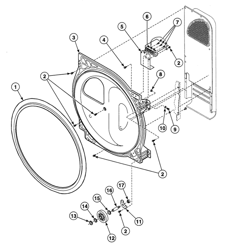 Roller Assy Diagram and Parts List for SDG109WF99L6  Speed Queen Dryer