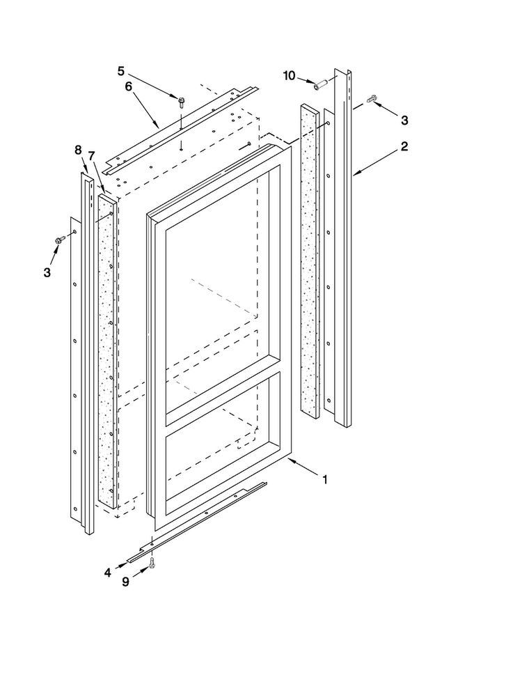 Cabinet And Breaker Trim Parts Diagram and Parts List for JB36NXFXRW01  Jenn-Air Refrigerator