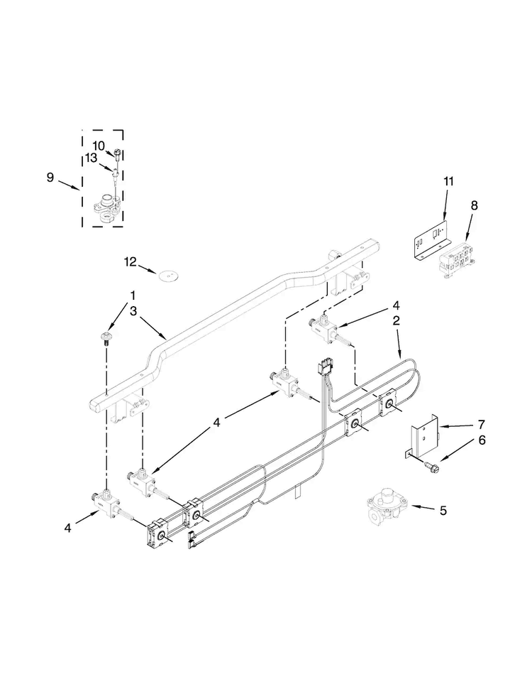 Manifold Parts Diagram and Parts List for JDS9865BDP23  Jenn-Air Range