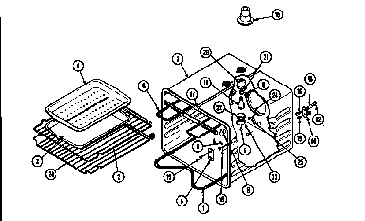 Oven Liner-lower Diagram and Parts List for WM2720B M167B Jenn-Air Wall Oven
