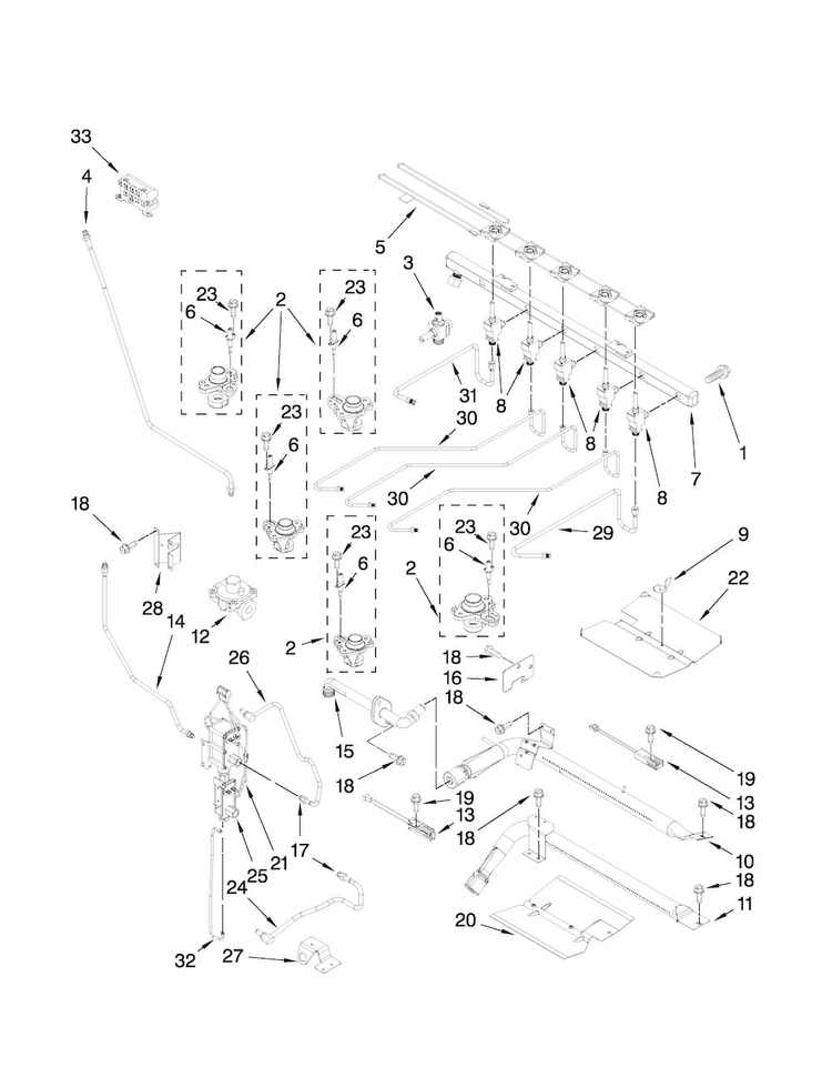 Manifold Parts Diagram and Parts List for MGR6875ADW28  Maytag Range