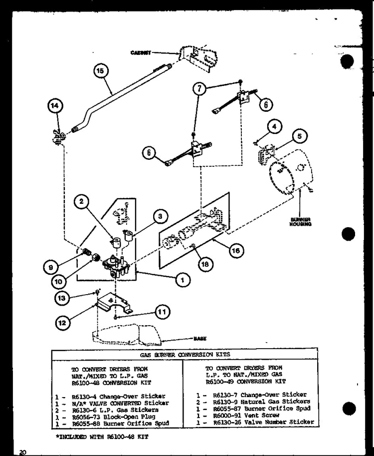 Section 3 Diagram and Parts List for LG2501 P7762206W Amana Dryer