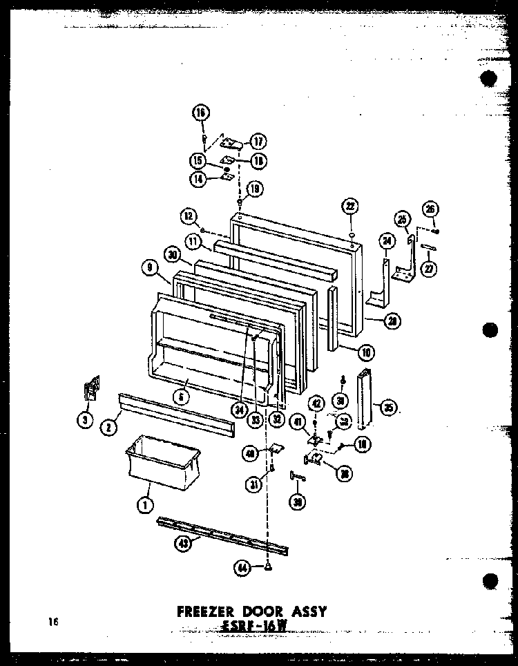 Section 12 Diagram and Parts List for ESRF-16W-C-P60303-23WC  Amana Refrigerator