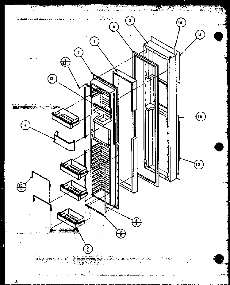 Freezer Door Diagram and Parts List for SZD27MPL-P1124303WL  Amana Refrigerator