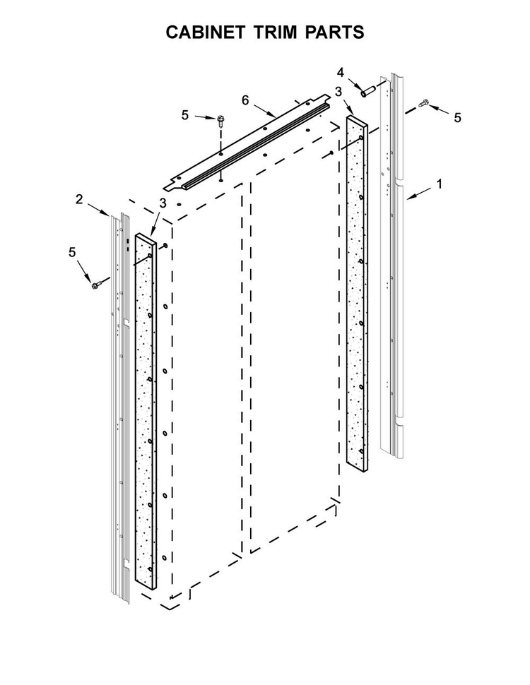 Cabinet Trim Parts Diagram and Parts List for JS42PPDUDE01  Jenn-Air Refrigerator