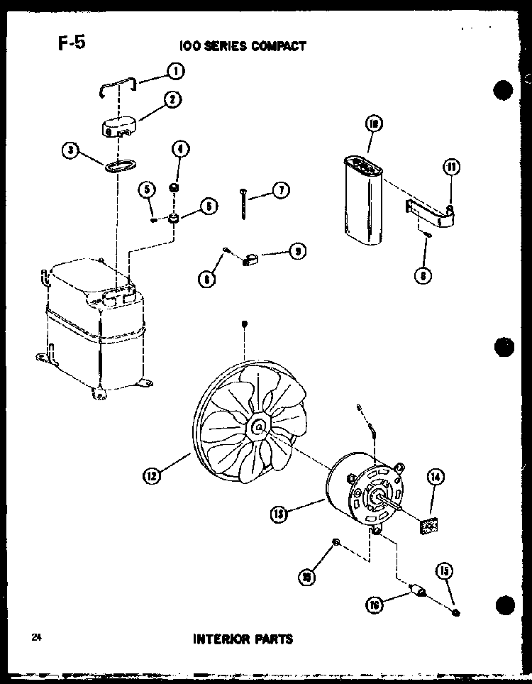 100 Series Compact Diagram and Parts List for 113-3HEW P67231-20R Amana Air Conditioner