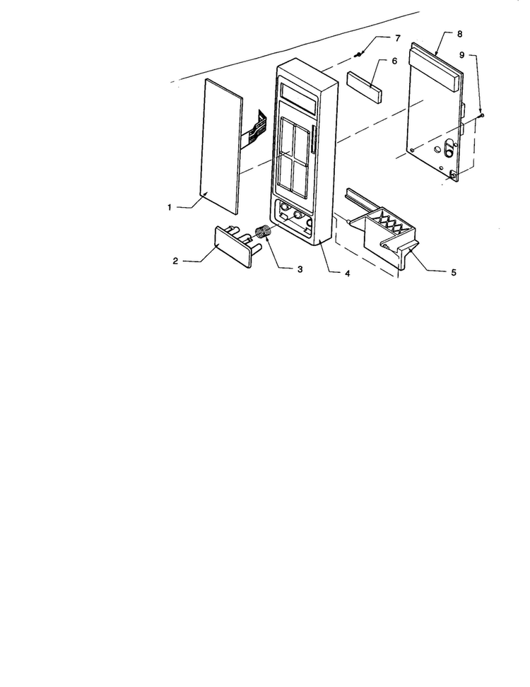 Control Panel Diagram and Parts List for F1331E-P1323104M  Amana Microwave