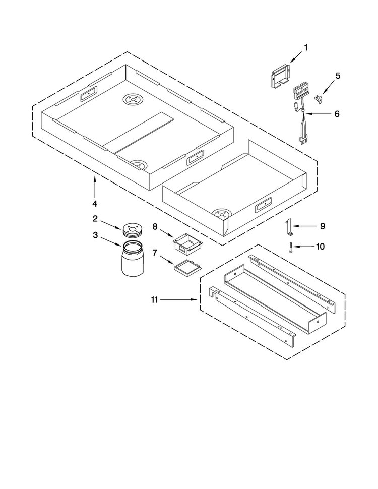 Burner Box Assembly Diagram and Parts List for CVEX4370B18  Jenn-Air Cooktop