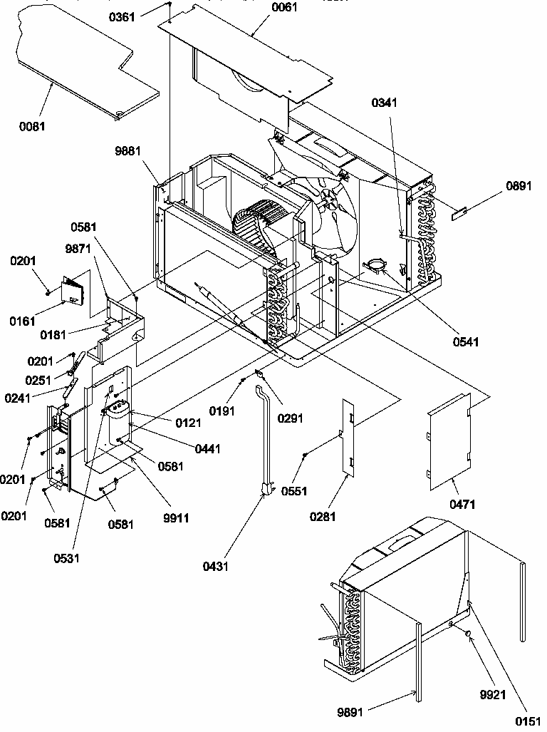 Chassis (14c2my/p1203201r) Diagram and Parts List for 10C2MY-P1203101R  Amana Air Conditioner