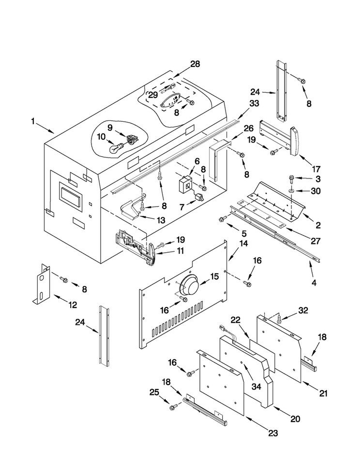 Freezer Liner Parts Diagram and Parts List for JF42NXFXDW01  Jenn-Air Refrigerator