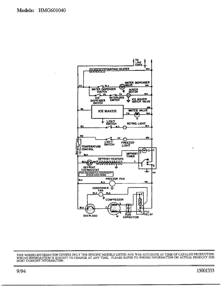 Wiring Diagram Diagram and Parts List for 301040  Admiral Refrigerator