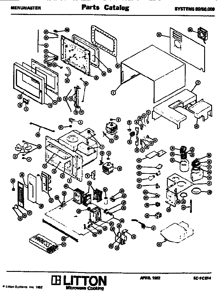 Replacement Parts Diagram and Parts List for 80 66000 Amana Microwave