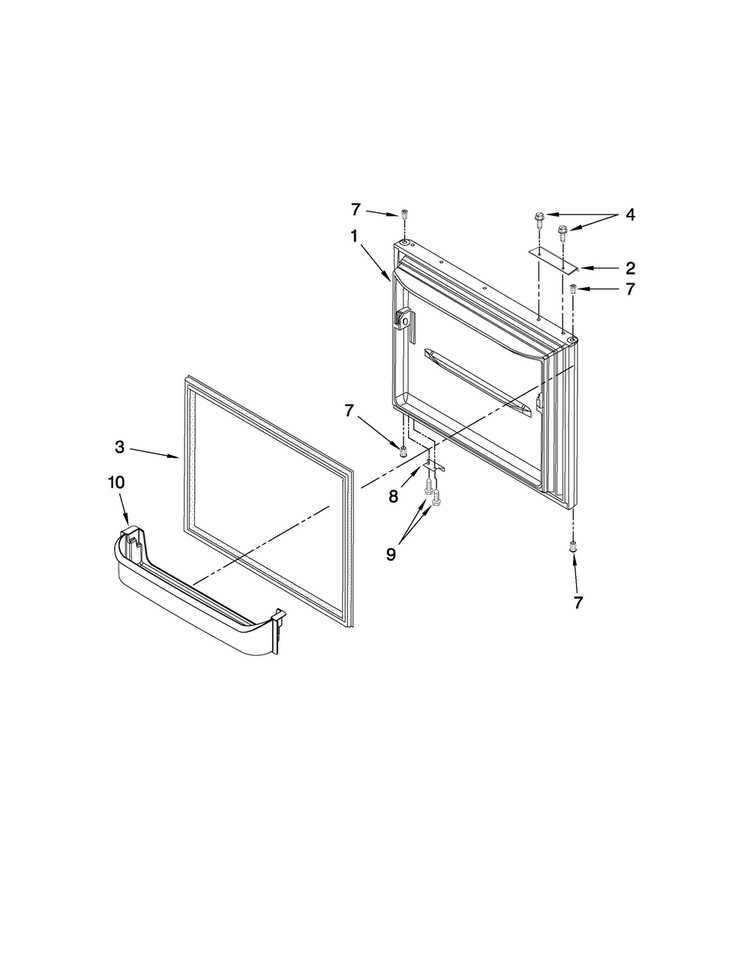 Freezer Door Parts Diagram and Parts List for MBF1952VEW1  Maytag Refrigerator