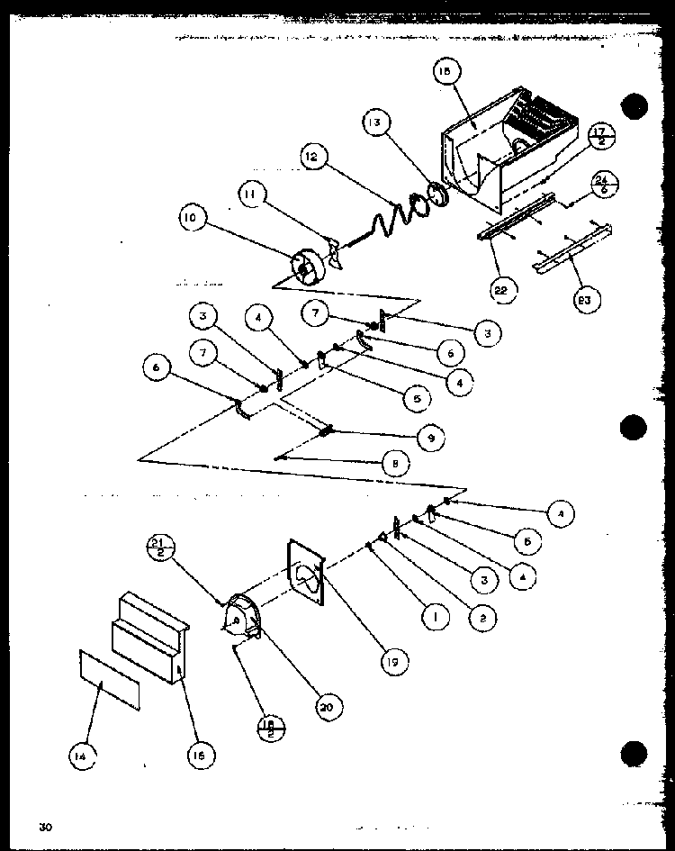 Crushed Ice Bucket Diagram and Parts List for SZDE27KPL-P1110603WL  Amana Refrigerator