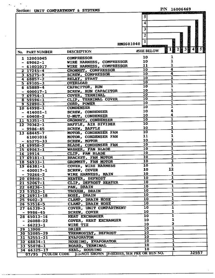 Unit Compartment And System Page 2 Diagram and Parts List for 301040  Admiral Refrigerator