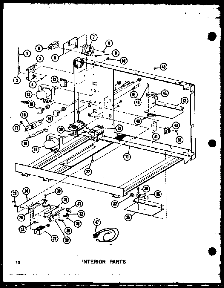 Interior Parts Diagram and Parts List for RCC-4 P73409-1M Amana Microwave